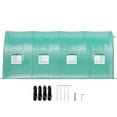 thumbnail image 3 of Small Greenhouses, Walk-in Tunnel Greenhouse, 14.8 x 6.6 x 6.6 ft Portable Plant Hot House w/ Galvanized Steel Hoops, 1 Top Beam, Diagonal Poles, Zippered Door & 8 Roll-up Windows, Green, 3 of 12