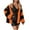 Orange1, variant on Jalioing Fall Sweater Cardigan Womens Casual Open Front Sweaters Coat Color Block Long Sleeve Knit Outwear