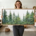 thumbnail image 3 of Large Forest Wall Art Framed Pine Tree Forest Wall Decor Abstract Green Wall Painting Modern Watercolor Landscape Canvas Wall Prints for Living Room Bedroom Office 20X40 In, 3 of 10
