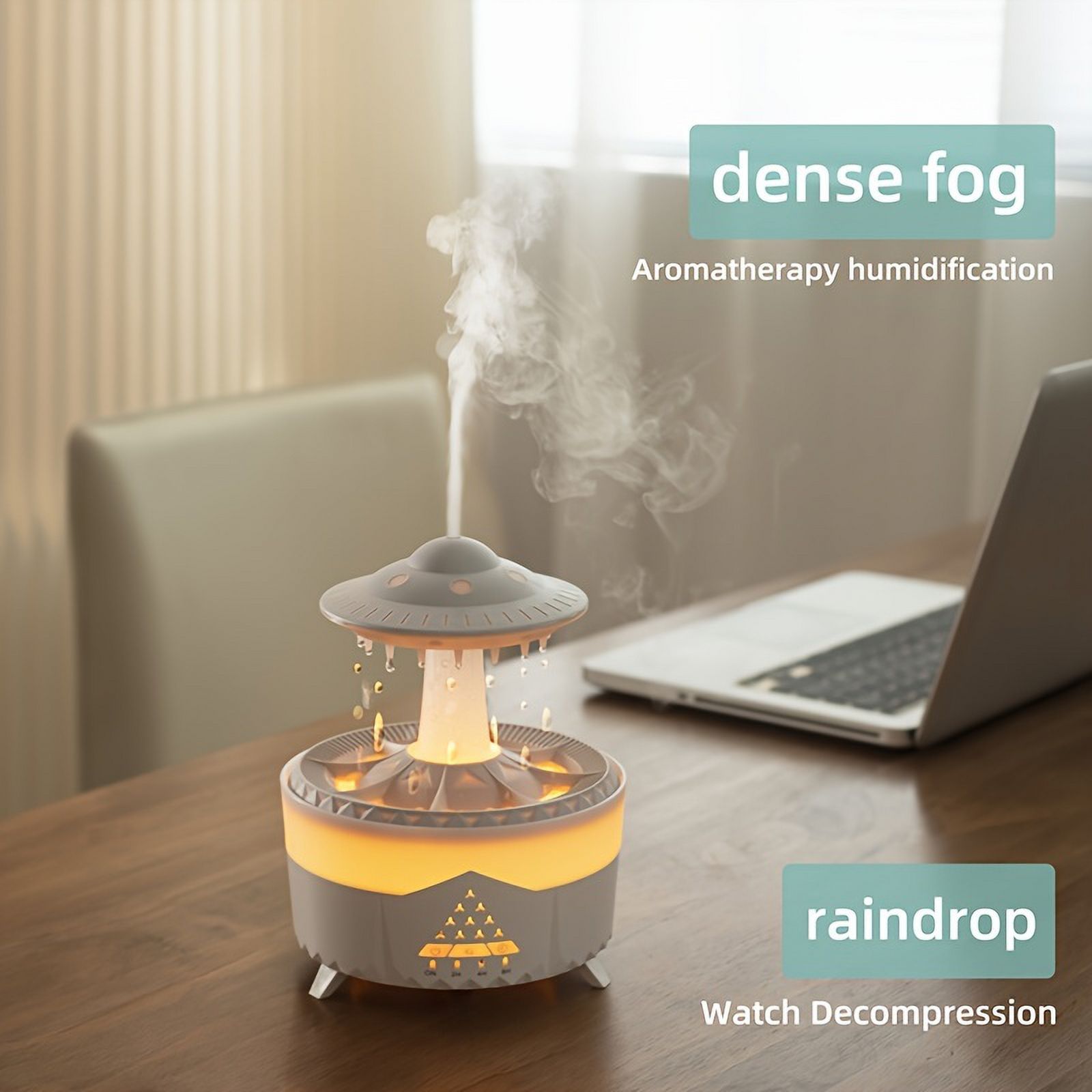 SDOTXA 350ml Cloud Drop Aroma Humidifier with Night Light Capacity Colorful LED Lights