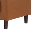 thumbnail image 3 of Benjara Heun 55 Inch Sofa, Modern, Soft Camel Brown Faux Leather, Square Track Arms, 3 of 5