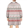 thumbnail image 2 of Wearable Oversized Blanket,Red and White Christmas Striped Pattern Wearable Blanket Hoodie for Adults,Cozy Hooded Blankets with Super Pockets,Super Warm Fuzzy Pullover for Women & Men, 2 of 6