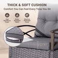 thumbnail image 4 of 3 PCS Rocking Bistro Set, Outdoor Patio Porch Furniture Sectional Chairs with Coffee Table, PE Rattan Patio Furniture Conversation Set for Lawn Pool, Courtyard, Garden, Balcony - Gray, 4 of 9
