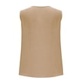 thumbnail image 4 of YLHFASHION Gilet Boutonné pour Femmes en Coton et Lin Sans Manches, Débardeurs Doublés à Col en V Profond, Veste Décontractée, Gilet, jusqu'à 50 % de Rabais, Débardeurs et Camisoles pour Femmes, 4 of 5