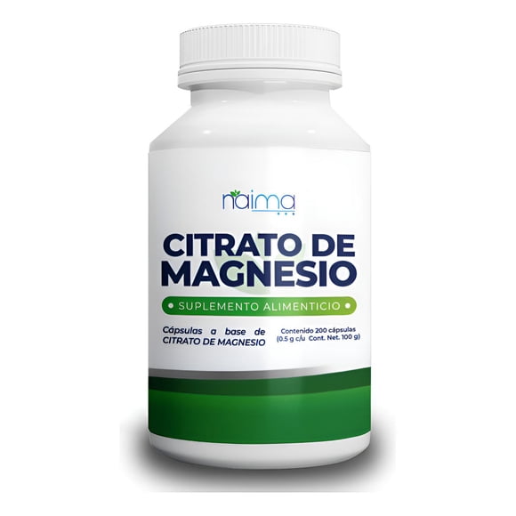 Suplemento Alimenticio Citrato Magnesio Naima Lab 200 Capsulas 500 Mg