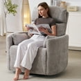 thumbnail image 2 of Extra Wide Oversized Swivel Rocker Recliner with Massage, Heat, and Adjustable Headrest, Light Grey, 2 of 8