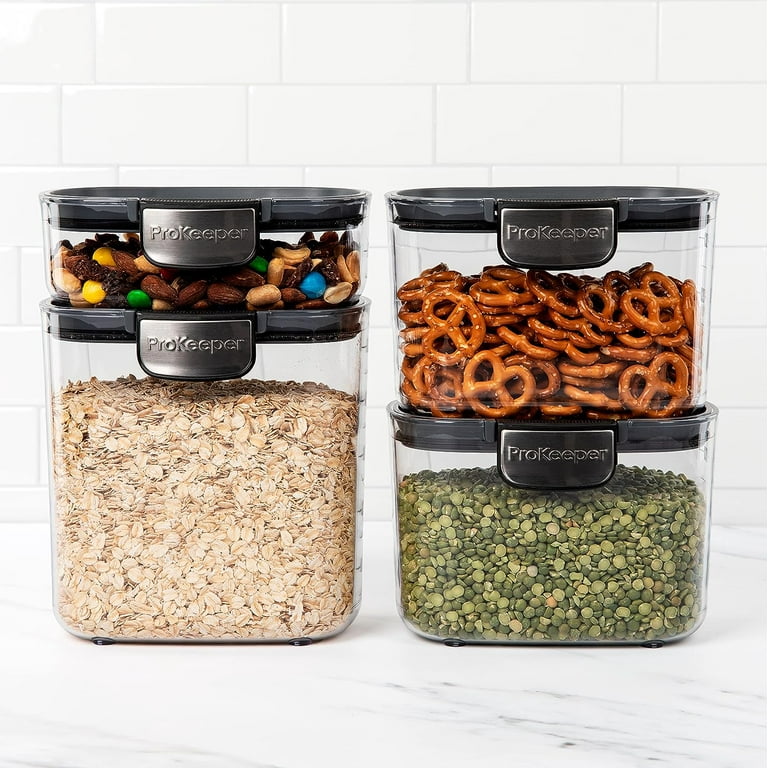 Progressive International ProKeeper+ Clear Plastic Airtight Food Baker's  Kitchen Storage Organization Container Canister Set with Magnetic