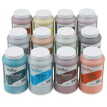AMACO Teacher's Palette Glazes Class Pack 3, Assorted Colors, Set of 12 Pints