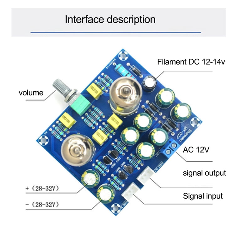 Headphone Amplifier 2X AC 12V 1A 6J1 Value Preamp Tube Preamp Amplifier ...