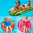 thumbnail image 4 of FiGoal Watermelon Inflatable Boogie Board with 3 PCS Donut Summer Ring Swimming Pool Ring Funny Pool Tube Toys for Summer Water Parties Outdoor Water Activities, 4 of 7