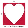 thumbnail image 2 of Cherry Red Suede Picture Frame Mat for 32x32 Frames - Heart Opening for 30x30 Photos - 1 Mat, 2 of 7