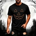 thumbnail image 2 of LILIYA Halloween Shirts for Men Jack-O'-Lantern Face Plus Size Funny Adult Family Couple Tshirts Casual Short Sleeve Crew Neck Novelty Graphic Tee, 2 of 3