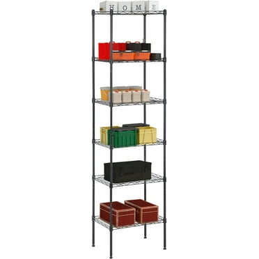 UBesGoo 6-Shelf Narrow Small Wire Shelving Unit, Heavy Duty Adjustable ...