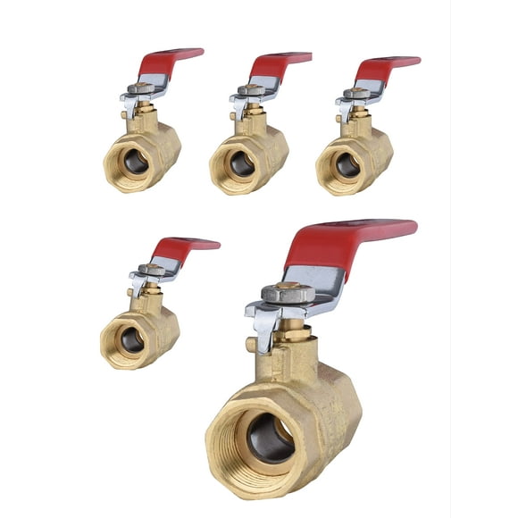5-Pack EFIELD 1-Inch 600 WOG FNPT Heavy Duty Full Port Brass Ball Valve FIP Threaded For Water, Oil, Gas Application,(VALVE172)