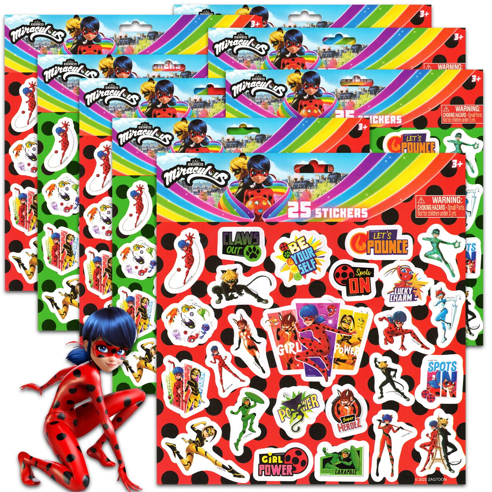 Miraculous Ladybug Stickers 200 Pack Miraculous Ladybug Stickers for