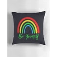 thumbnail image 6 of Ryan; Be Yourself Rainbow Pride Throw Pillow Cover 45x45cm – LGBTQ Equality Cushion for Inclusive Spaces, 6 of 7