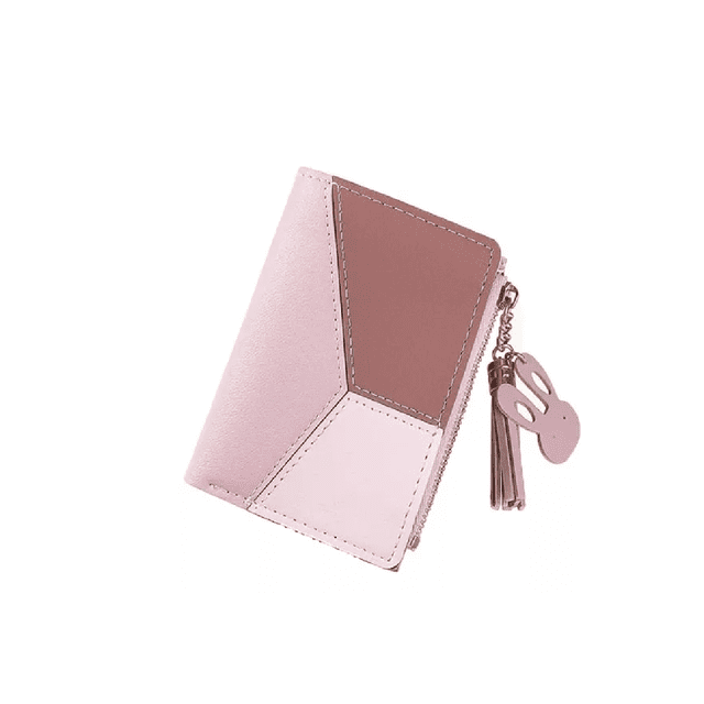 Monedero De Mujer Con Elegante Llavero Rosa