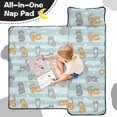 thumbnail image 4 of Multicolor Cat and Fishbone Blue Pattern Teens Toddler Nap Mat with Pillow, Sleeping Mat Bag for Preschool Daycare 59"x22", 4 of 6
