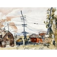 thumbnail image 2 of Dove, Arthur 24x19 Gold Ornate Wood Framed with Double Matting Museum Art Print Titled - Fall Brook Railroad, 2 of 4