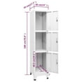 thumbnail image 2 of vidaXL Locker Cabinet with 3 Compartments 15"x17.7"x70.9", 2 of 8