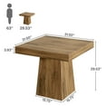 thumbnail image 3 of Finmind Square Dining Table for 4, 31.5-Inch Kitchen Table Small Dinner Table with Sturdy Pedestal Base, Farmhouse Dining Room Table for Home Dining Room, Living Room, Kitchen, Vintage Brown, 3 of 7