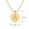 thumbnail image 2 of SuperJeweler A Initial Necklace, Disc Style, in 14 Karat Yellow Gold With 13 Diamonds, With Free 18 inch Chain, for Women, 2 of 3