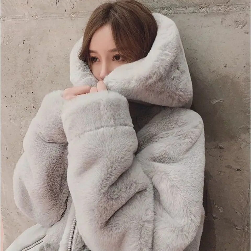 Faux mink fur jackets for women 2023 thickened mink Fleece Coats