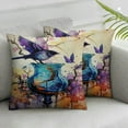 thumbnail image 2 of JEUXUS 2-Piece Short Plush Pillowcase Set Very Good Beautiful Violet Beautiful Flowers for Car Couch Bedroom White, 2 of 6