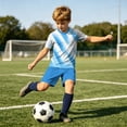 thumbnail image 6 of ITSAME Boys Girls Football Training Outfits Breathable V-Neck Top and Shorts 2-Piece Kids Soccer Uniform Set White Size 8, 6 of 9