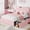 Pink, variant on Eastvita Chic Pink Twin Bed Frame Storage Headboard 2 Drawers Boucle Upholstery No Box Spring