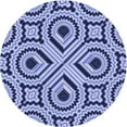 thumbnail image 1 of Ahgly Company Machine Washable Indoor Round Transitional Sapphire Blue Area Rugs, 4' Round, 1 of 7