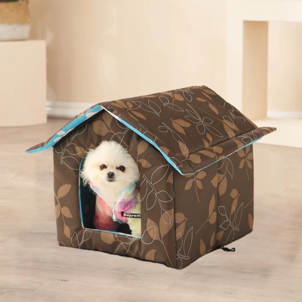 Kayannuo - Accesorios para mascotas - Casa de invierno con almohadilla autocalentable - Refugio para exteriores, interior, resistente a la intemperie y con aislamiento térmico para gatos, perros y