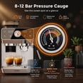 thumbnail image 3 of MOEFO Espresso Machine with Grinder, 20 Bar Programmable Semi-Automatic Coffee Maker, Visual Pressure Gauge & Touchscreen, Compact Design with 44-Grind Settings, Make Americano, Latte, 3 of 9