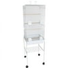 YML 6924-4814WHT 0.37 in. Bar Spacing Tall Flat Top Bird Cage with Stand, White - 18 x 18 in. - Small