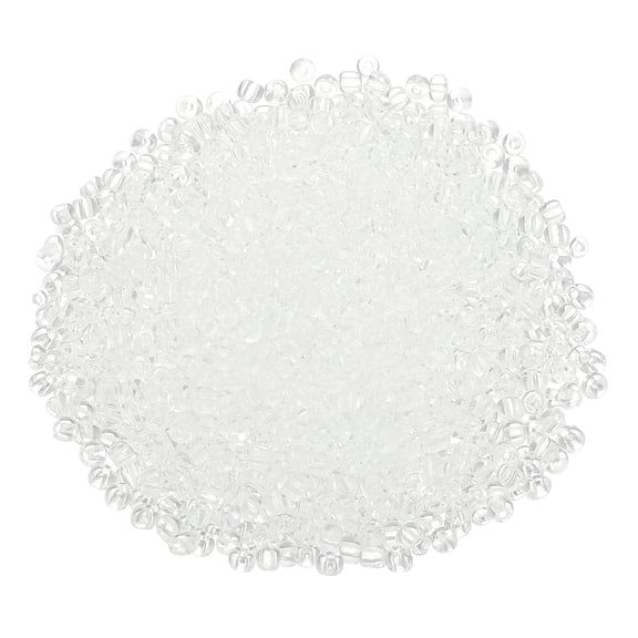 Uxcell 1000-Pack Glass Seed Beads, 4x3mm/0.16x0.12 Inch Tube Mini Glass Bugle Beads for DIY Earrings/ Necklaces/Bracelets/Jewelry Making [Clear White]