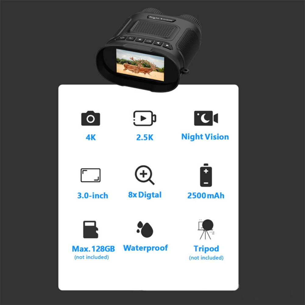 2024 New Night Vision Binoculars 8X Digital Zoom Powerful IR Illuminator 350m Range 2500mAh Lithium Battery for Outdoor