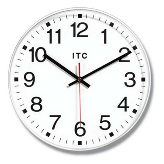 Infinity Instruments Basic Prosaic White 12-inch Traditional Analog Display Wall Clock