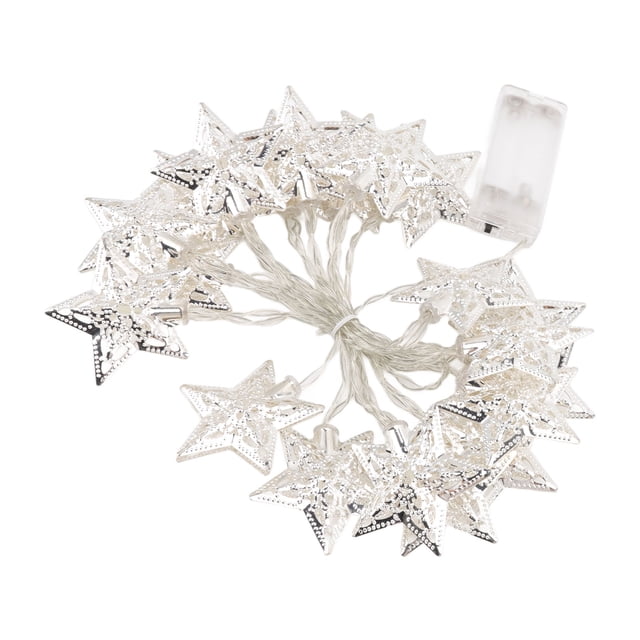 Cadena de luces LED en forma de estrella, cadena de luces en forma de estrella de 20 LED, cadena de luces decorativas para interiores, rendimiento finamente ajustado