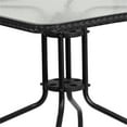thumbnail image 3 of Bowery Hill 2 Piece Rattan/Glass Square Patio Dining Set in Black, 3 of 8
