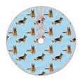 thumbnail image 2 of Halloween Christmas Tree Skirt - German Shepherd Dog Blue 30 Inches Christmas Tree Skirt for Halloween Holiday Indoor Home Christmas Tree Decorations with Three Ribbons, 2 of 7