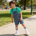 thumbnail image 5 of Cethrio Boys Cotton Outfit Sets, Short Sleeve Summer 3 Piece T-shirts Overalls and Socks Set Green Size 9-10 T, 5 of 5