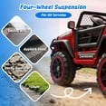 thumbnail image 6 of 24V 2 Seater Ride On Toys for Kids, Ride On Car with Remote Control, Ride On Truck, 4-Wheel Suspension, Soft Start, Bluetooth, Led Lights, Electric Car for Kids Ages 3-8, Gift for Boys Girls - Red, 6 of 9