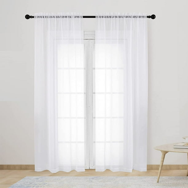 Window Sheer Curtains White Curtains Clear Curtains Basic Rod Pocket