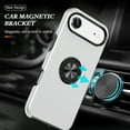 thumbnail image 5 of Allytechgroup iPhone Air Case with Anti-Spy Screen Protector, Ring Holder Kickstand Anti-Scratch Magnetic Back Cover Compatible with Car Mount Rugged Hybrid TPU PC Phone Case, Silver, 5 of 7