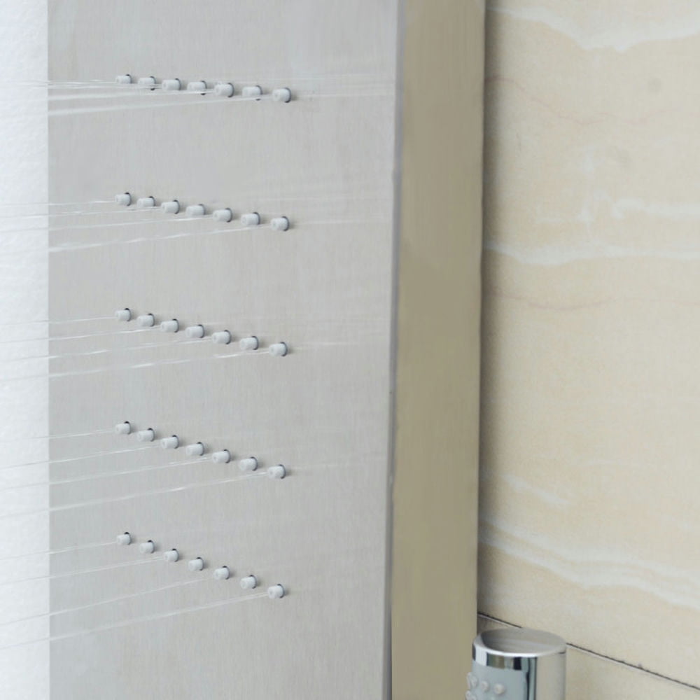 Finihen Shower Panel, Shower Panel Tower System, 57 Inch Stainless Steel Shower Panel with 12 x 8 Head Shower, Silver Finihen Shower Panel, Shower Panel Tower System, 57 Inch Stainless Steel Shower Panel with 12 x 8 Head Shower, Silver