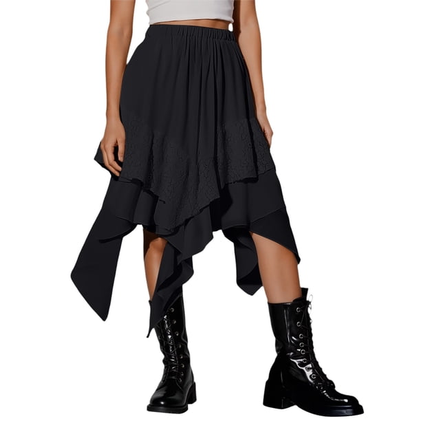 Falda sexy con flecos y cordones para mujer - Poliéster/spandex, tallas S-XXL, 53-57 cm de largo, perfecta para carnaval y salidas nocturnas