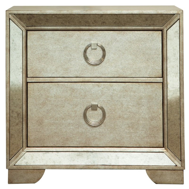 Beaumont Lane 2 Drawer Nightstand in Gold