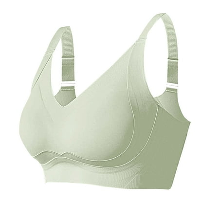 HYSYSB Sports Bras for Women balconette Bras for Women bras No Underwire Full Support compression Bra shaper Wireless Bras with Bras Bra Wireless Shaper Bra Sports plus Size Sports Bra Green L