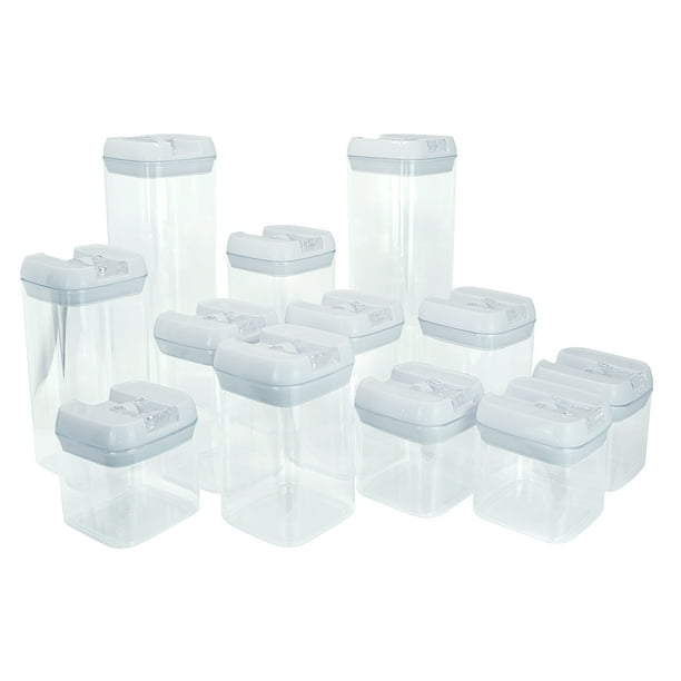 Set de Recipientes Herméticos HW HOME con Tapa Blanca 12 Piezas