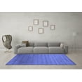 thumbnail image 3 of Ahgly Company Machine Washable Indoor Round Abstract Blue Contemporary Area Rugs, 3' Round, 3 of 4